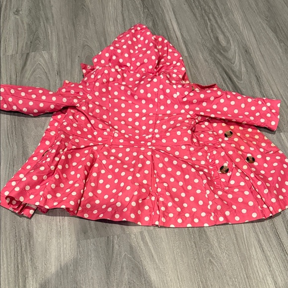 OshKosh B'gosh Pink and White Polka Dot Raincoat - Picture 4 of 4